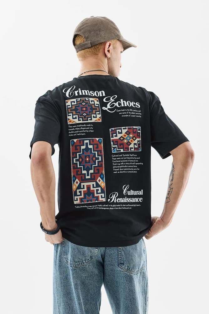 Oversized Fit Cotton Graphic Print T-Shirts