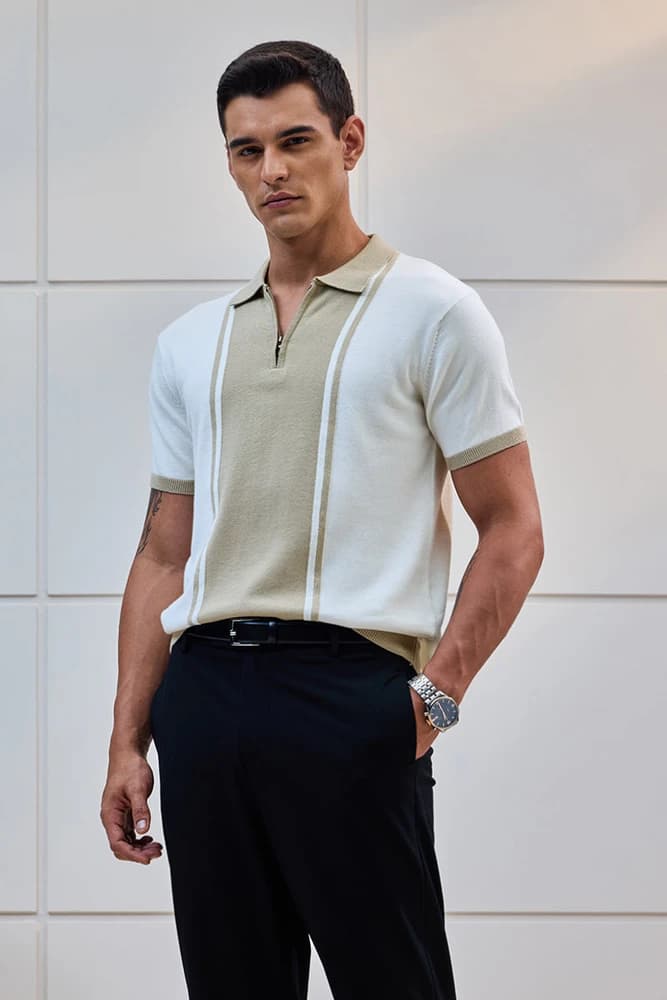 Regular Fit Cotton Stripes T-Shirts