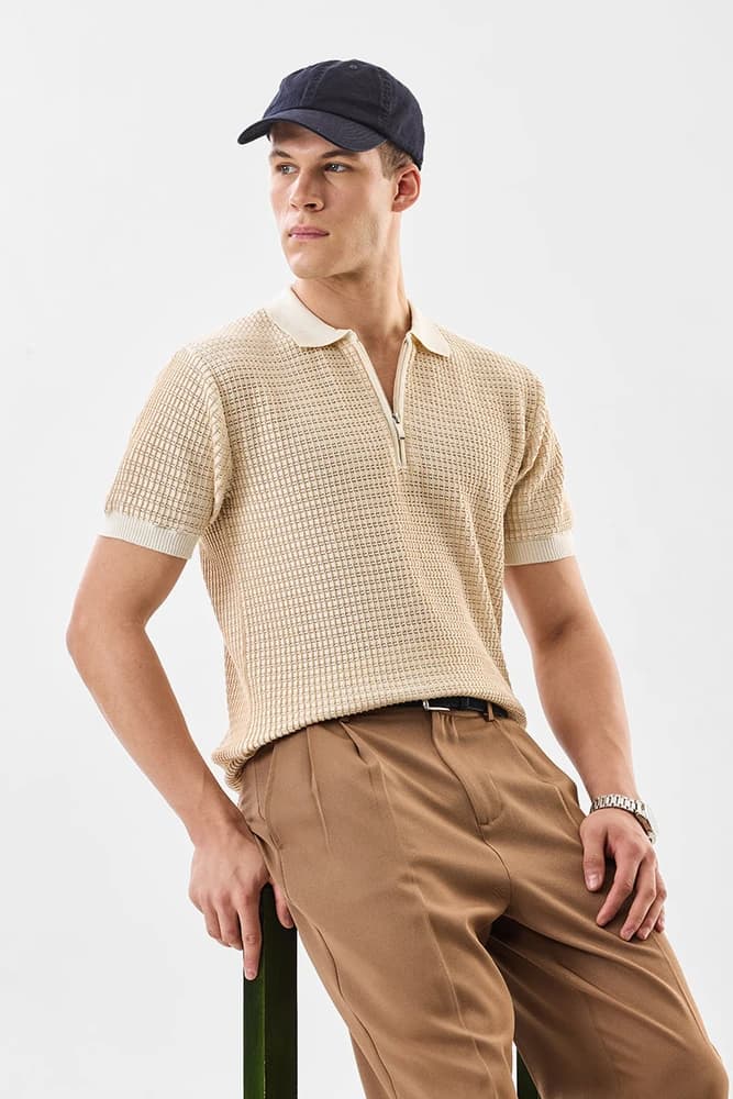 Regular Fit Cotton Textured T-Shirts