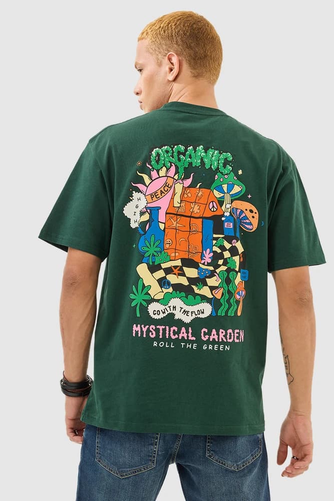 Oversized Fit Cotton Graphic Print T-Shirts