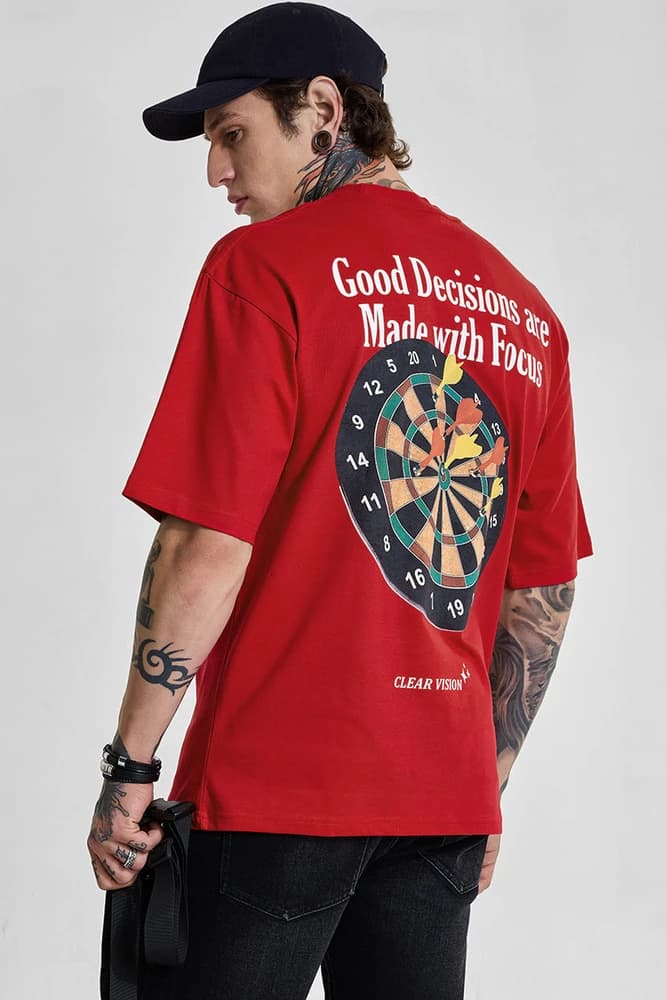 Oversized Fit Cotton Graphic Print T-Shirts