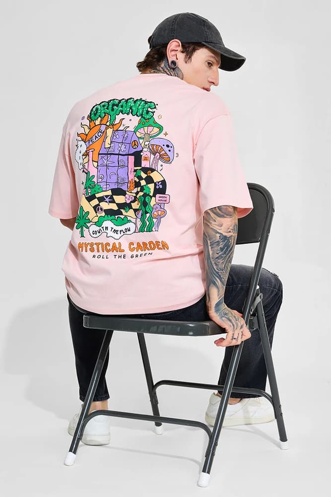Oversized Fit Cotton Graphic Print T-Shirts