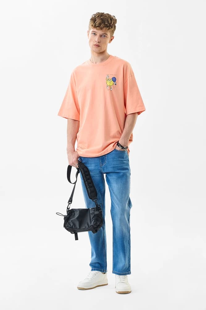 Oversized Fit Cotton Graphic Print T-Shirts