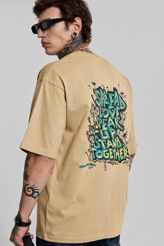 Oversized Fit Cotton Graphic Print T-Shirts