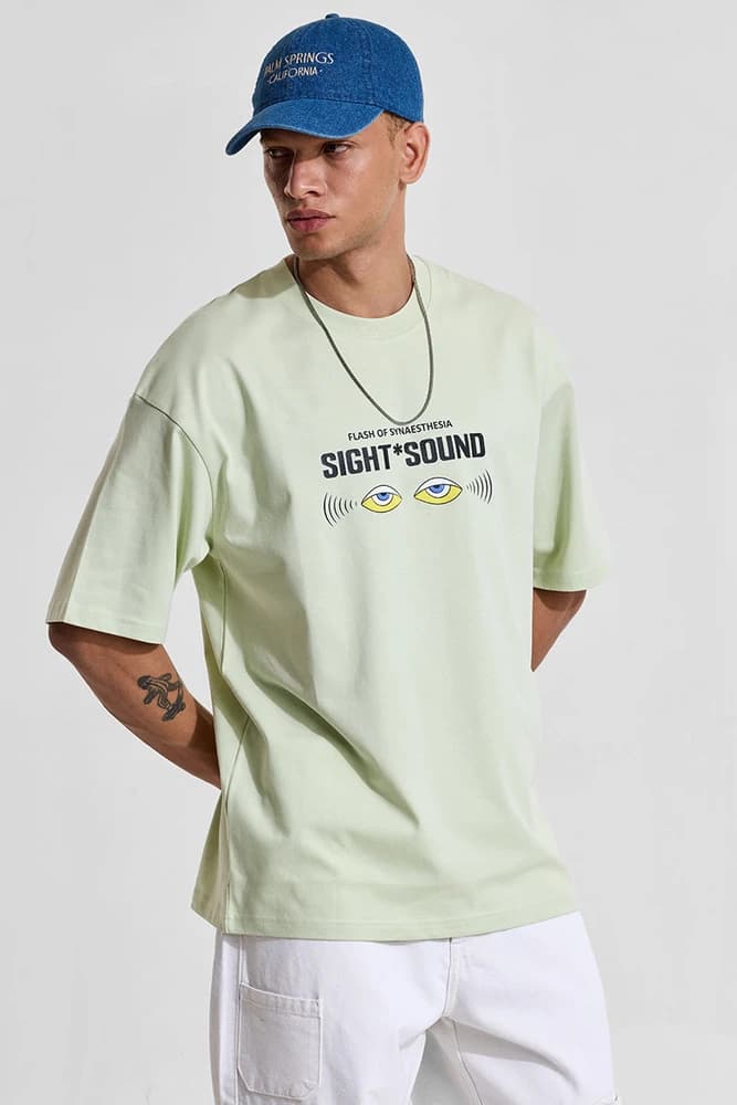 Oversized Fit Cotton Graphic Print T-Shirts