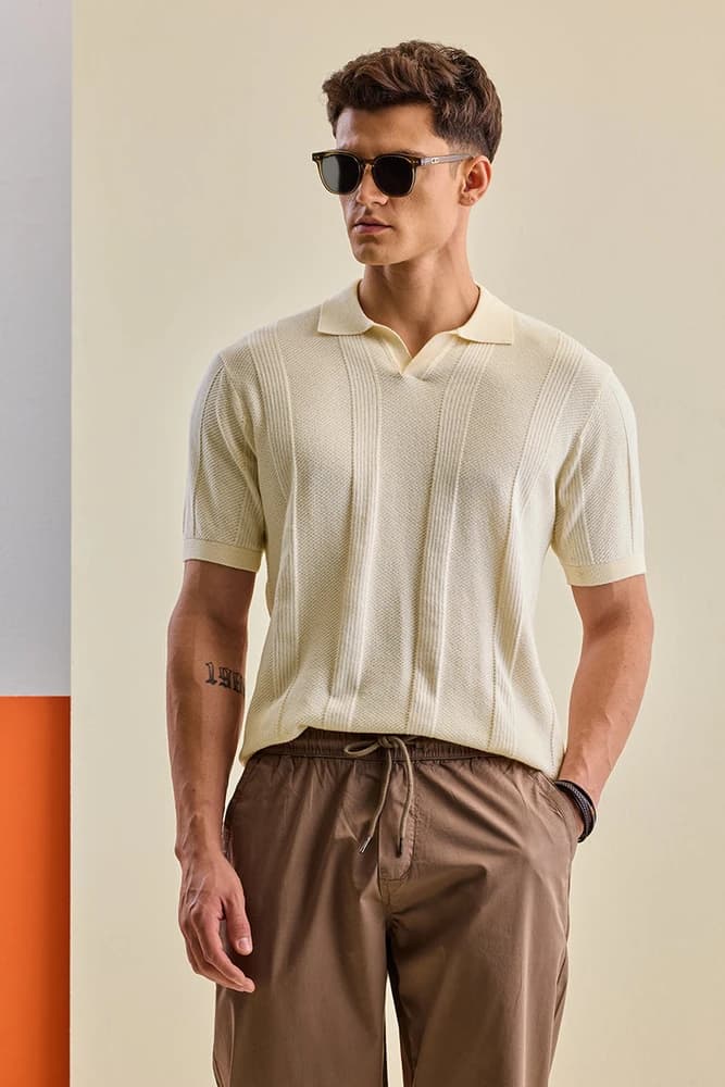 Regular Fit Cotton Textured T-Shirts
