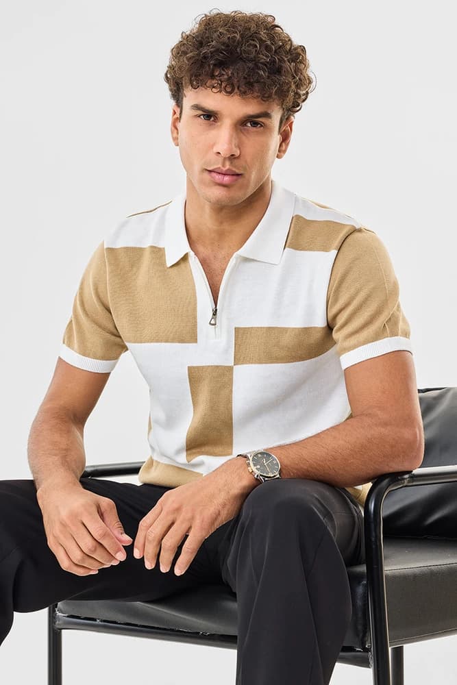 Regular Fit Cotton Colourblocked T-Shirts