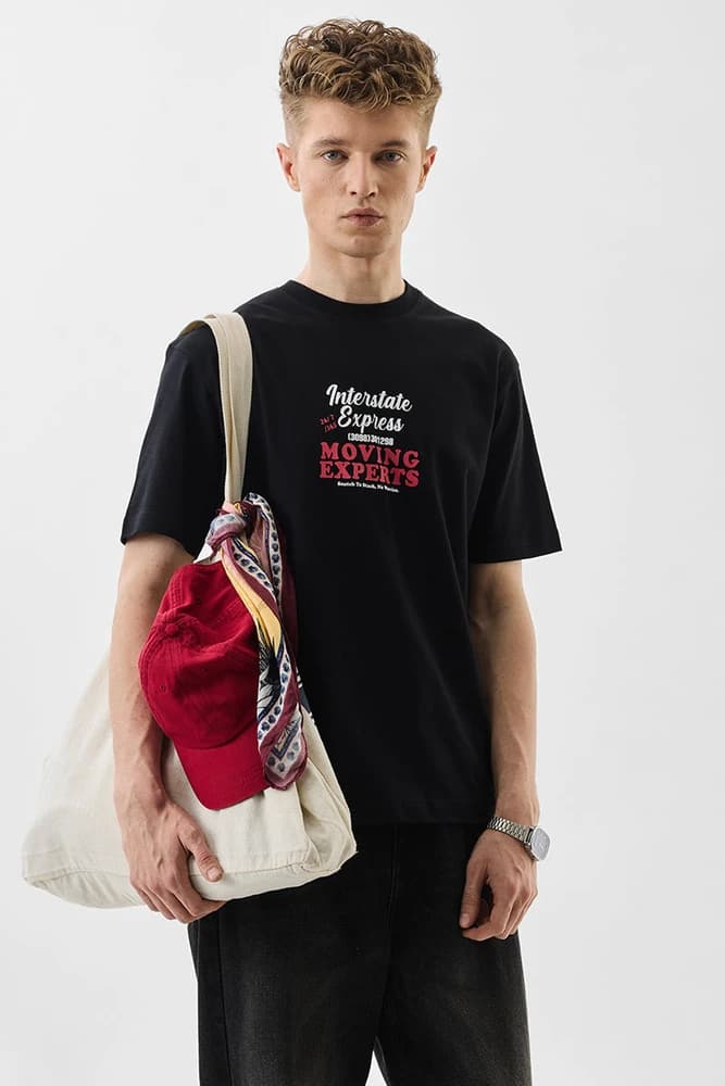 Oversized Fit Cotton Graphic Print T-Shirts