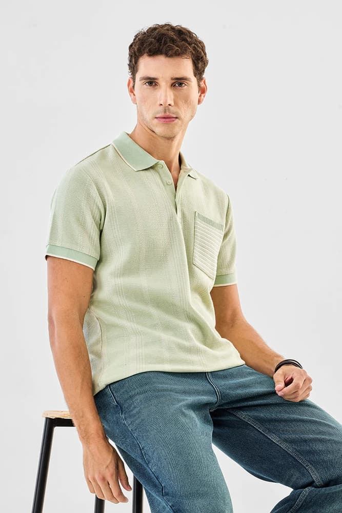 Regular Fit Cotton Textured T-Shirts