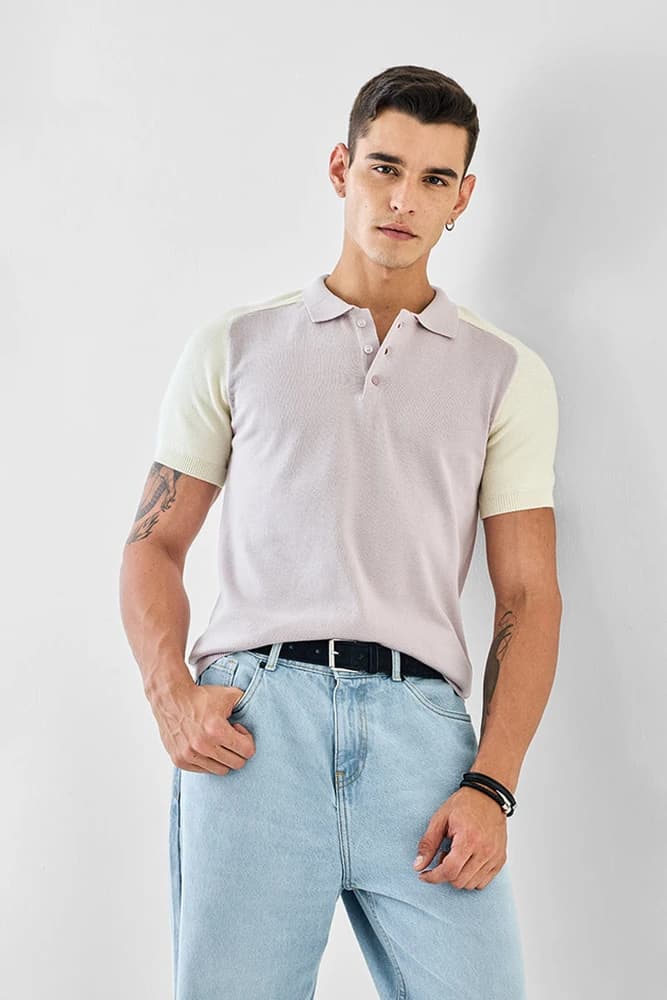Regular Fit Cotton Colourblocked T-Shirts