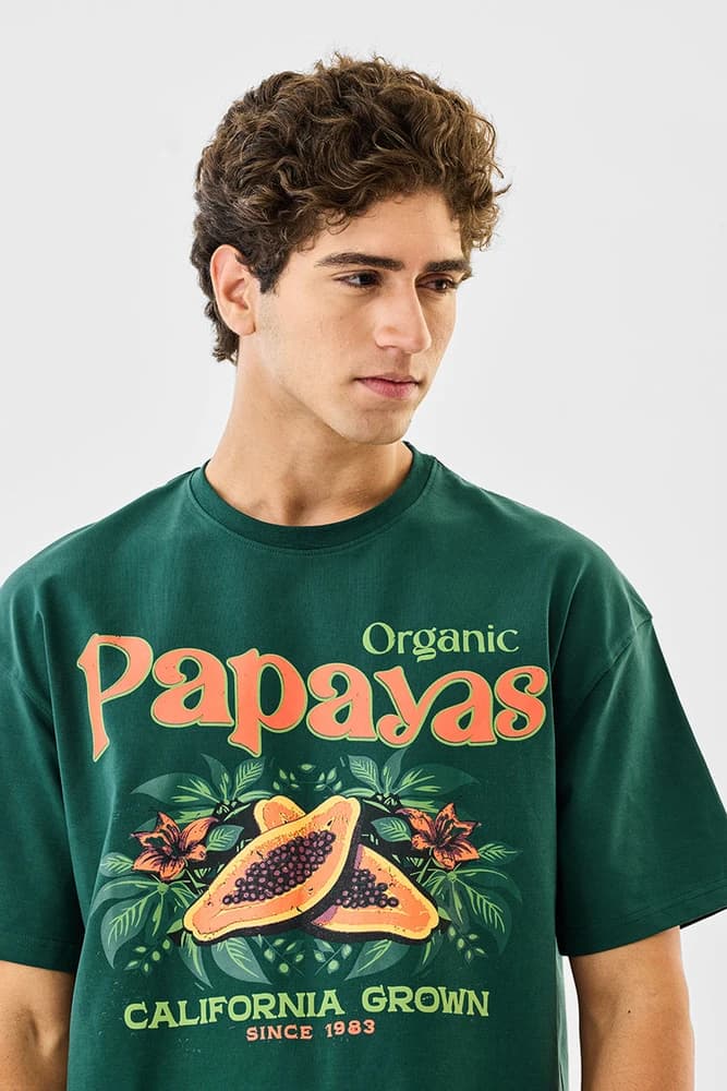 Oversized Fit Cotton Graphic Print T-Shirts