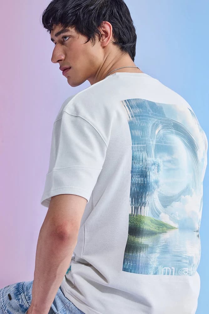 Oversized Fit Cotton Graphic Print T-Shirts