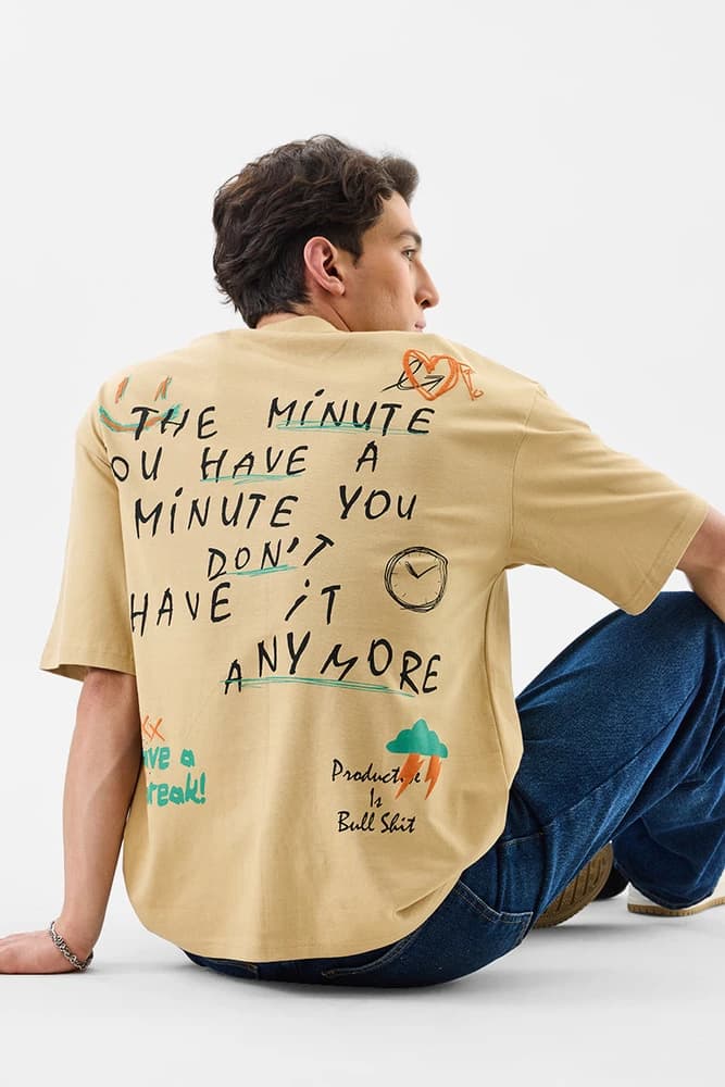 Oversized Fit Cotton Graphic Print T-Shirts