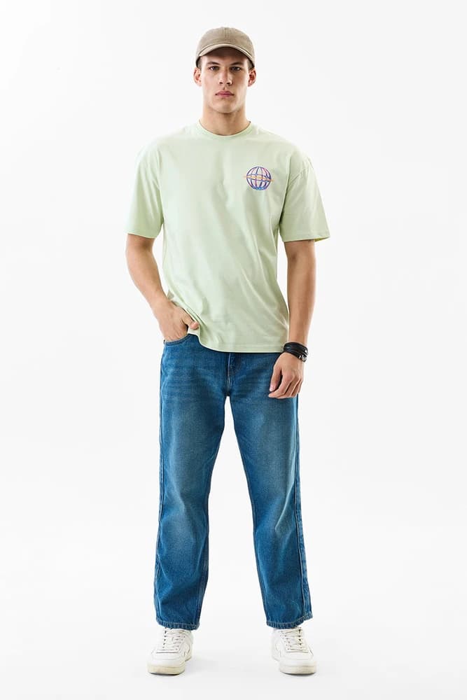 Oversized Fit Cotton Graphic Print T-Shirts