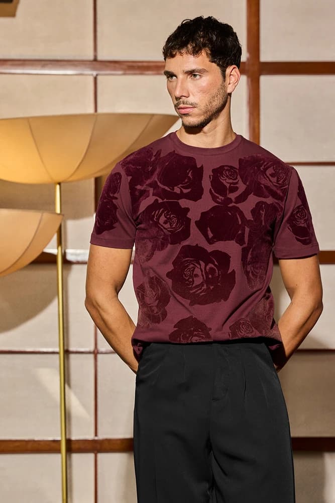 Slim Fit Cotton Floral T-Shirts