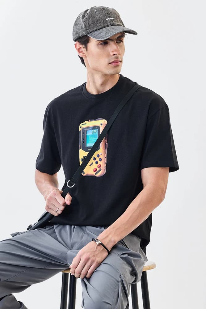Oversized Fit Cotton Graphic Print T-Shirts
