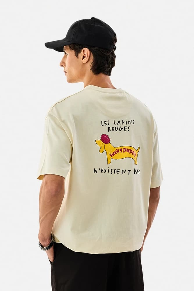 Oversized Fit Cotton Graphic Print T-Shirts
