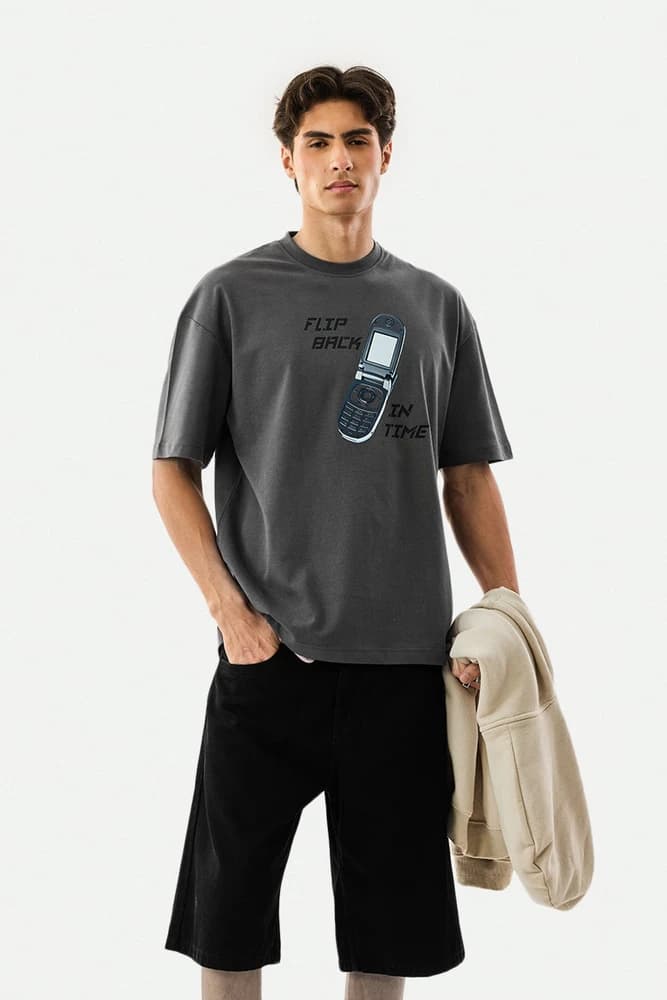 Oversized Fit Cotton Graphic Print T-Shirts