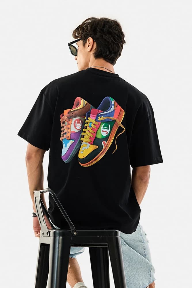 Oversized Fit Cotton Graphic Print T-Shirts