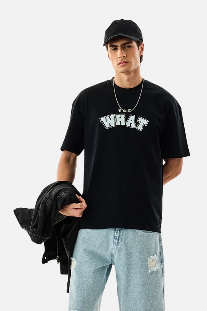 Oversized Fit Cotton Graphic Print T-Shirts