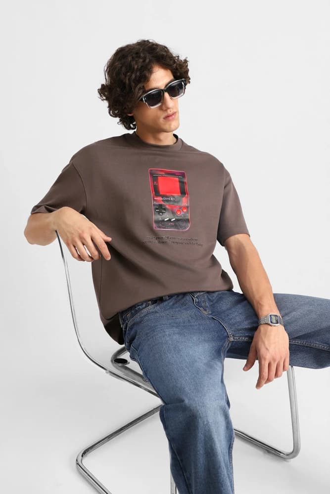 Oversized Fit Cotton Graphic Print T-Shirts