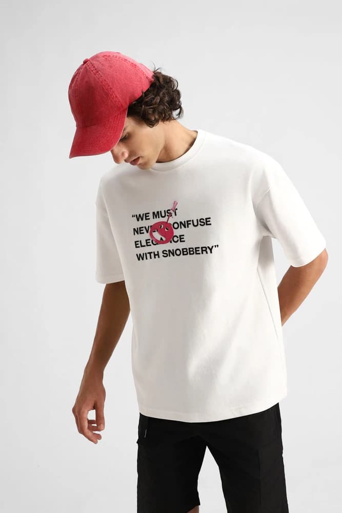 Oversized Fit Cotton Graphic Print T-Shirts