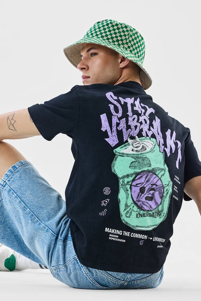 Oversized Fit Cotton Graphic Print T-Shirts