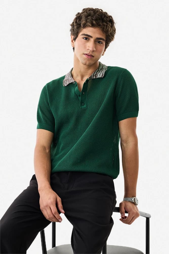 Regular Fit Cotton Textured T-Shirts