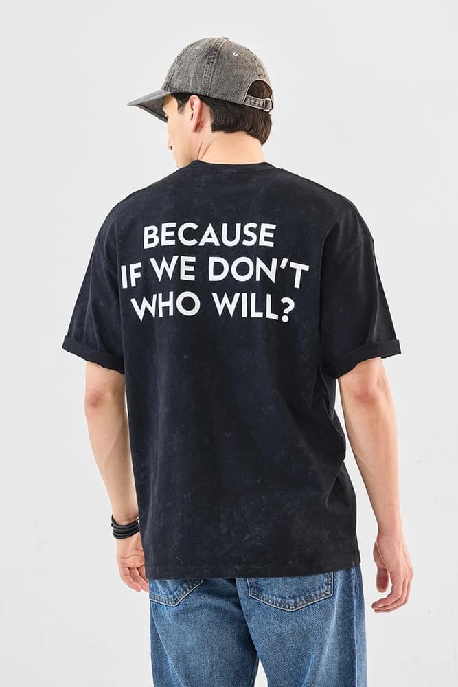 Oversized Fit Cotton Graphic Print T-Shirts