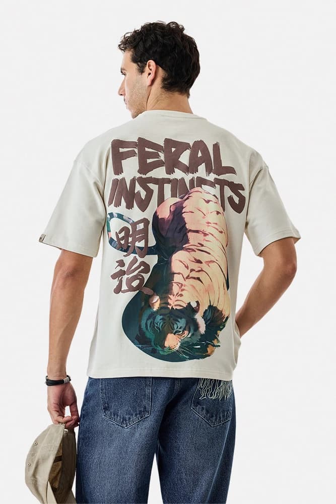 Oversized Fit Terry Graphic Print T-Shirts