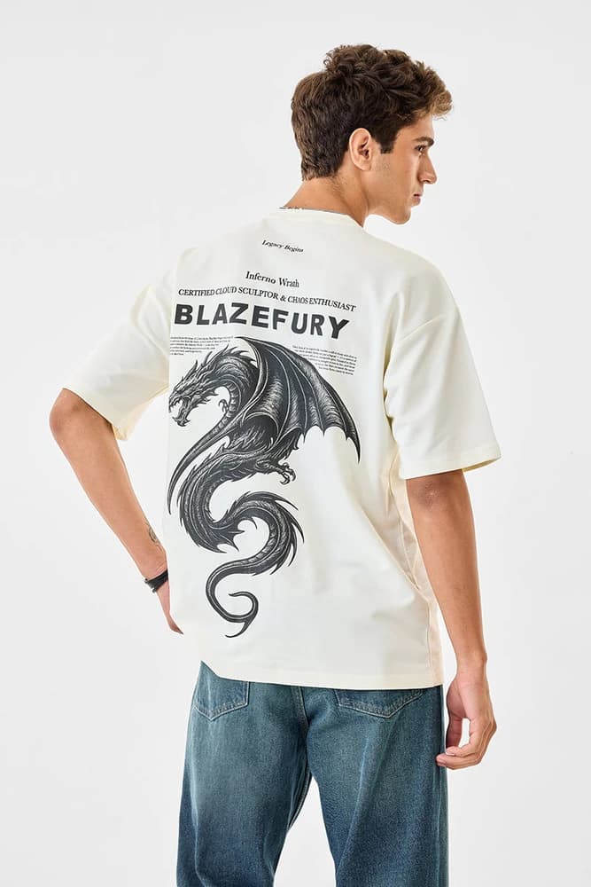 Oversized Fit Cotton Graphic Print T-Shirts