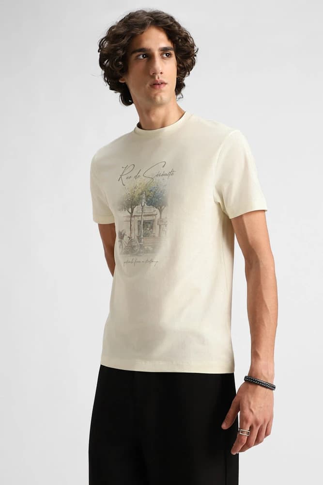 Regular Fit Cotton Graphic Print T-Shirts