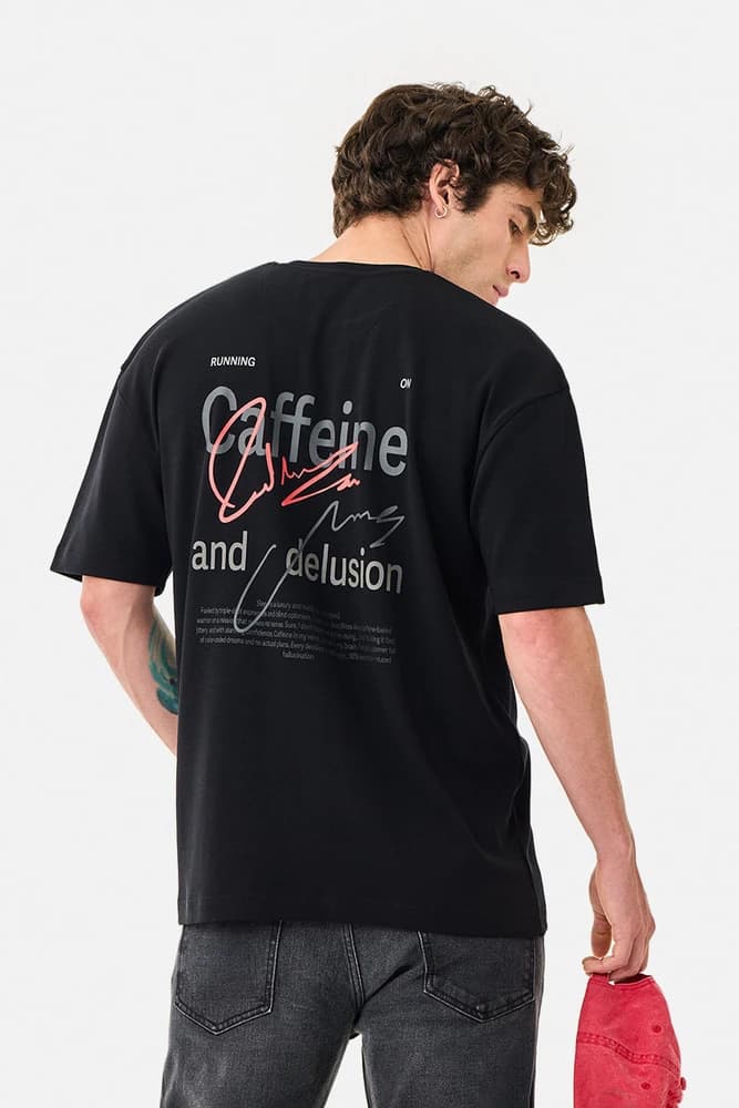 Oversized Fit Cotton Graphic Print T-Shirts