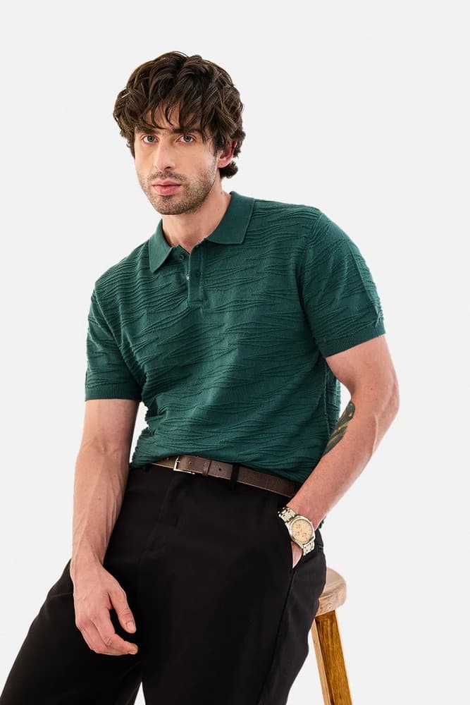 Regular Fit Cotton Textured T-Shirts