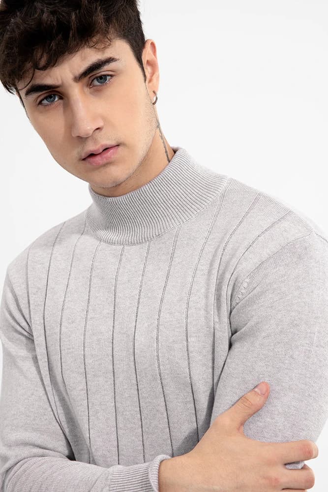 Slim Fit Cotton Textured, Self-Design Sweaters