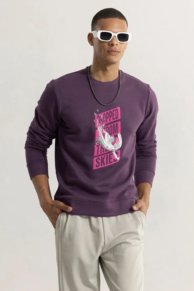Relaxed Fit Cotton Printed, Graphic Print Sweatshirts