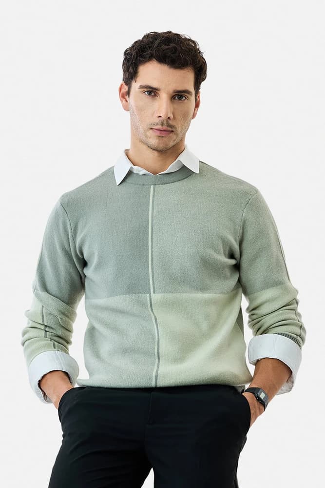 Regular Fit Nylon Colourblocked Sweaters