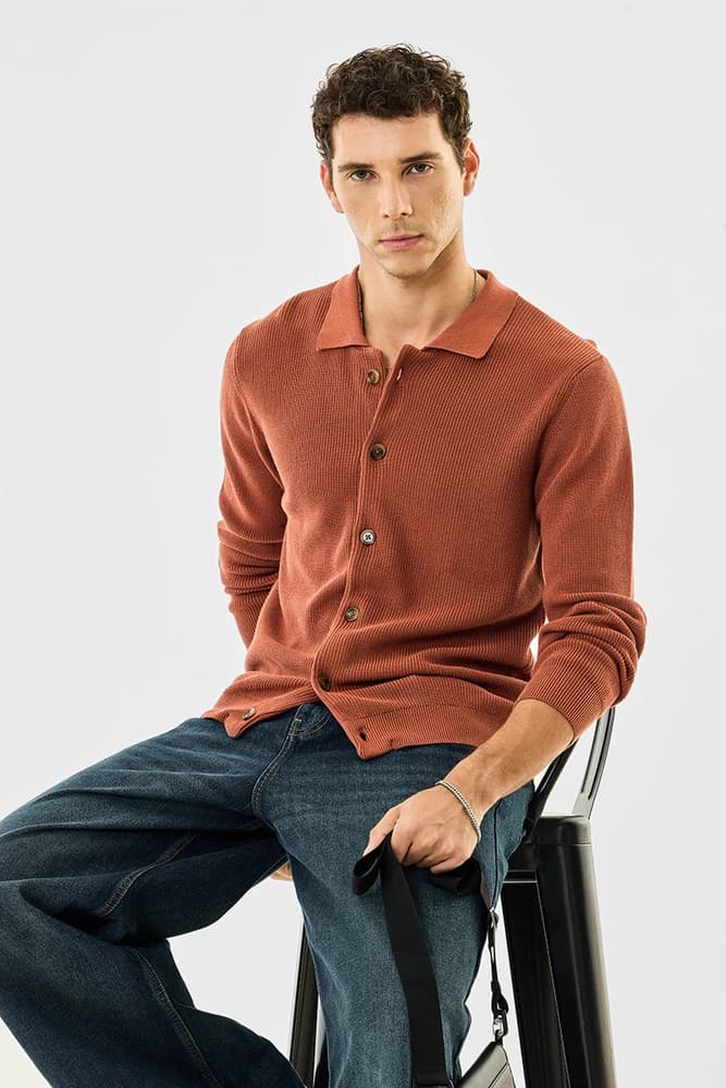 Regular Fit Cotton Plain Sweaters