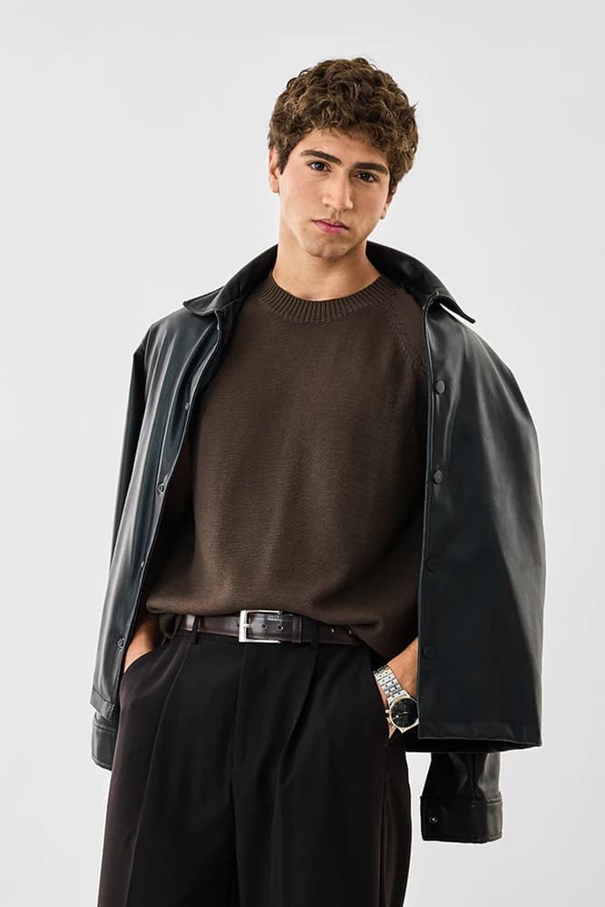 Relaxed Fit Cotton Plain Sweaters