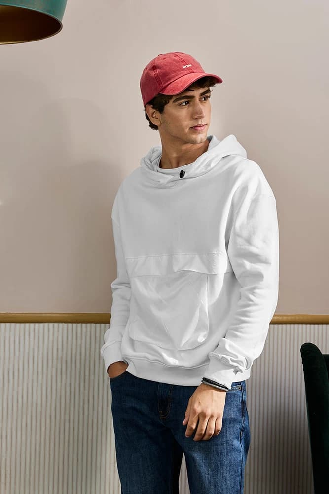 Relaxed Fit Cotton Plain Hoodies