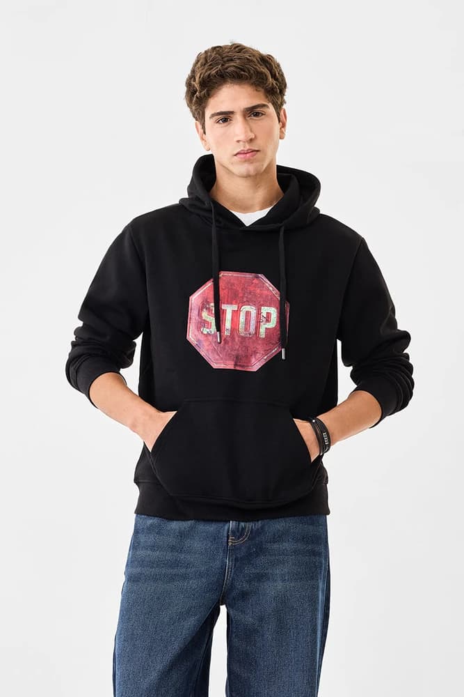 Oversized Fit Cotton Graphic Print Hoodies