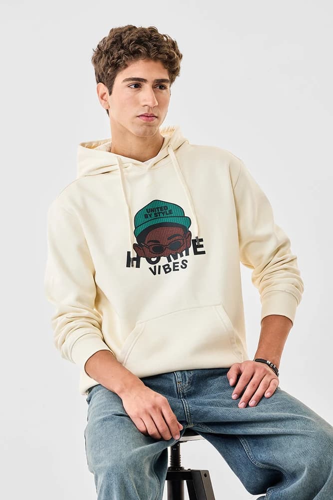 Oversized Fit Cotton Graphic Print Hoodies
