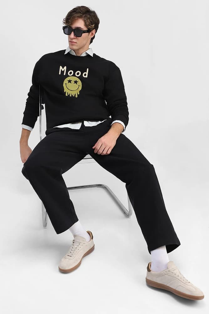 Oversized Fit Cotton Graphic Print Sweatshirts