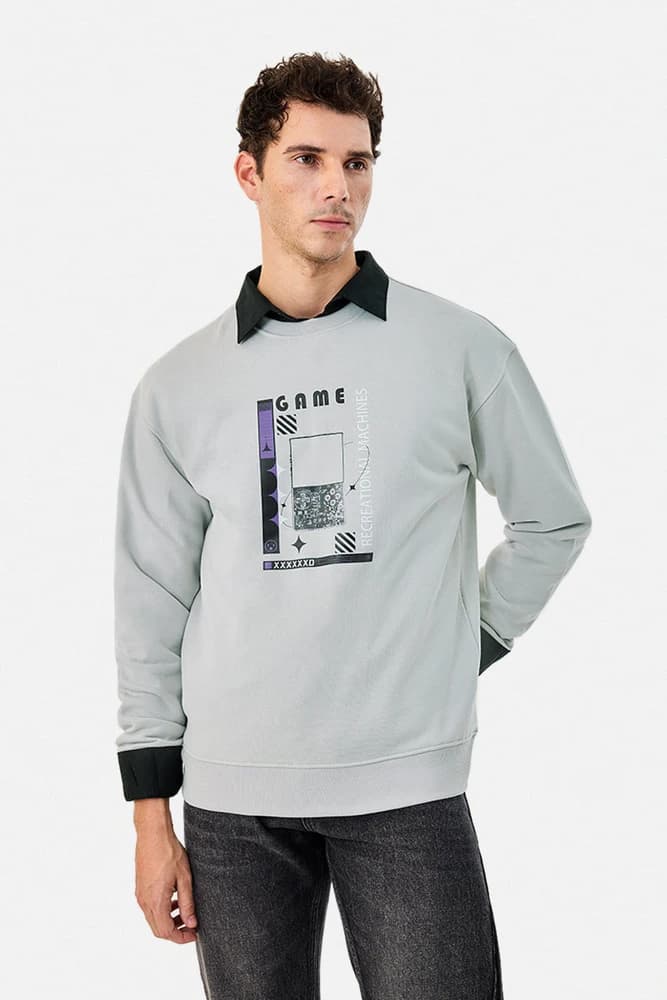 Oversized Fit Cotton Graphic Print Sweatshirts