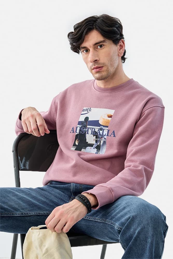Oversized Fit Cotton Graphic Print Sweatshirts