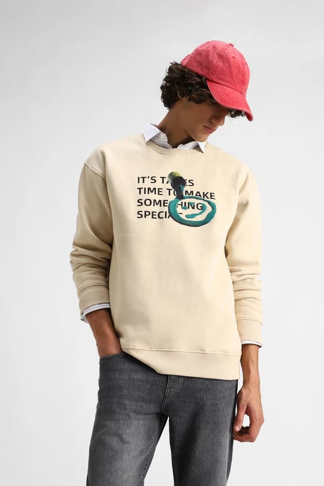 Regular Fit Cotton Graphic Print Sweatshirts