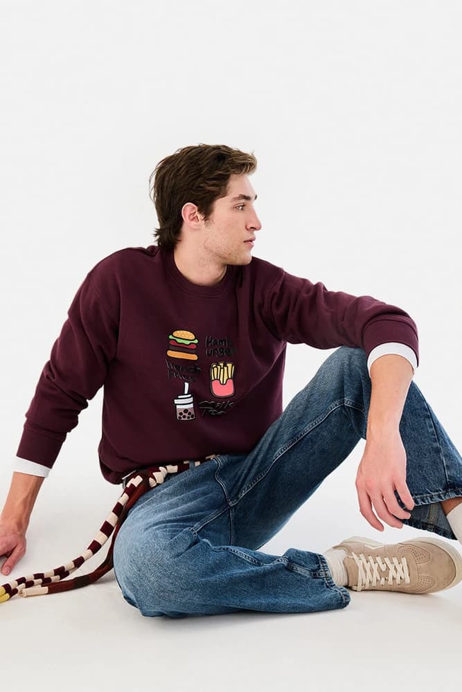 Oversized Fit Cotton Graphic Print Sweatshirts