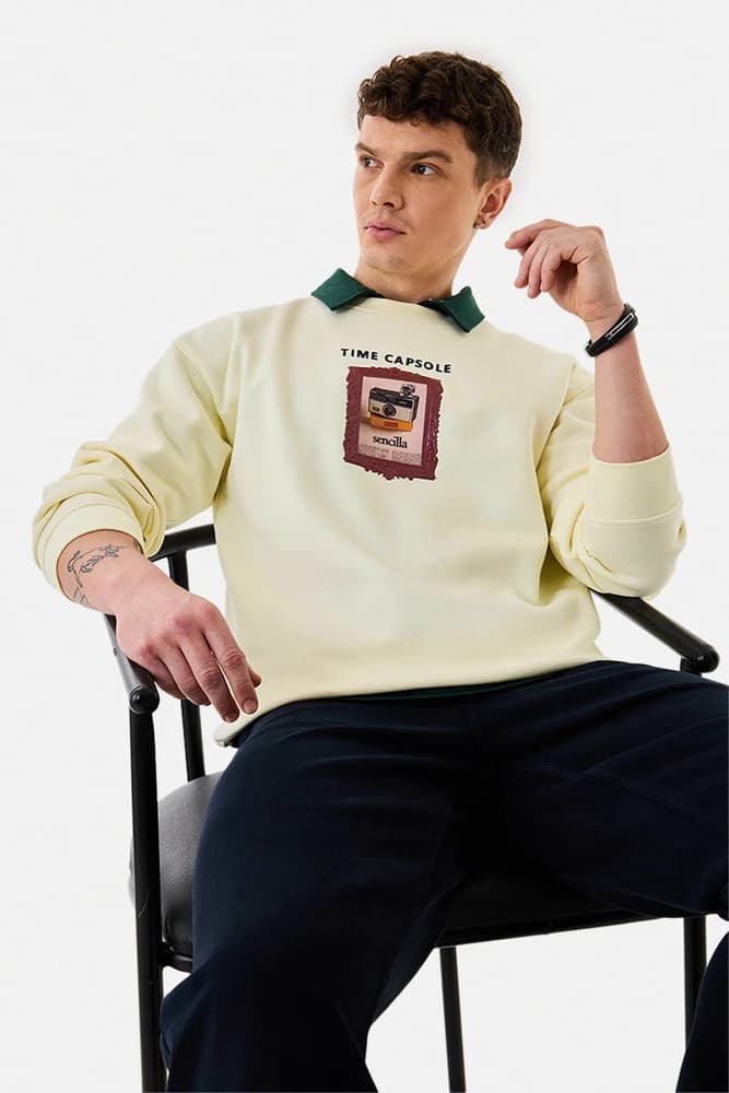 Oversized Fit Cotton Graphic Print Sweatshirts