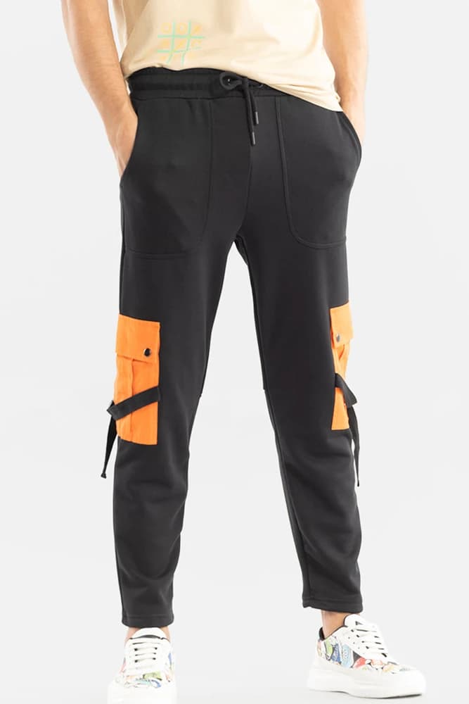 Slim Fit Cotton Colourblocked Joggers & Trackpants