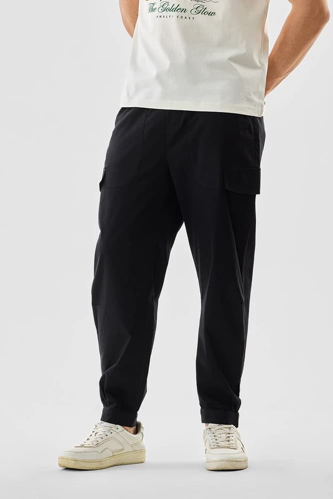 Regular Fit Cotton Plain Joggers & Trackpants